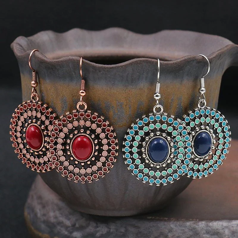 Sunflower Gem Ladies Retro All-Match Earrings