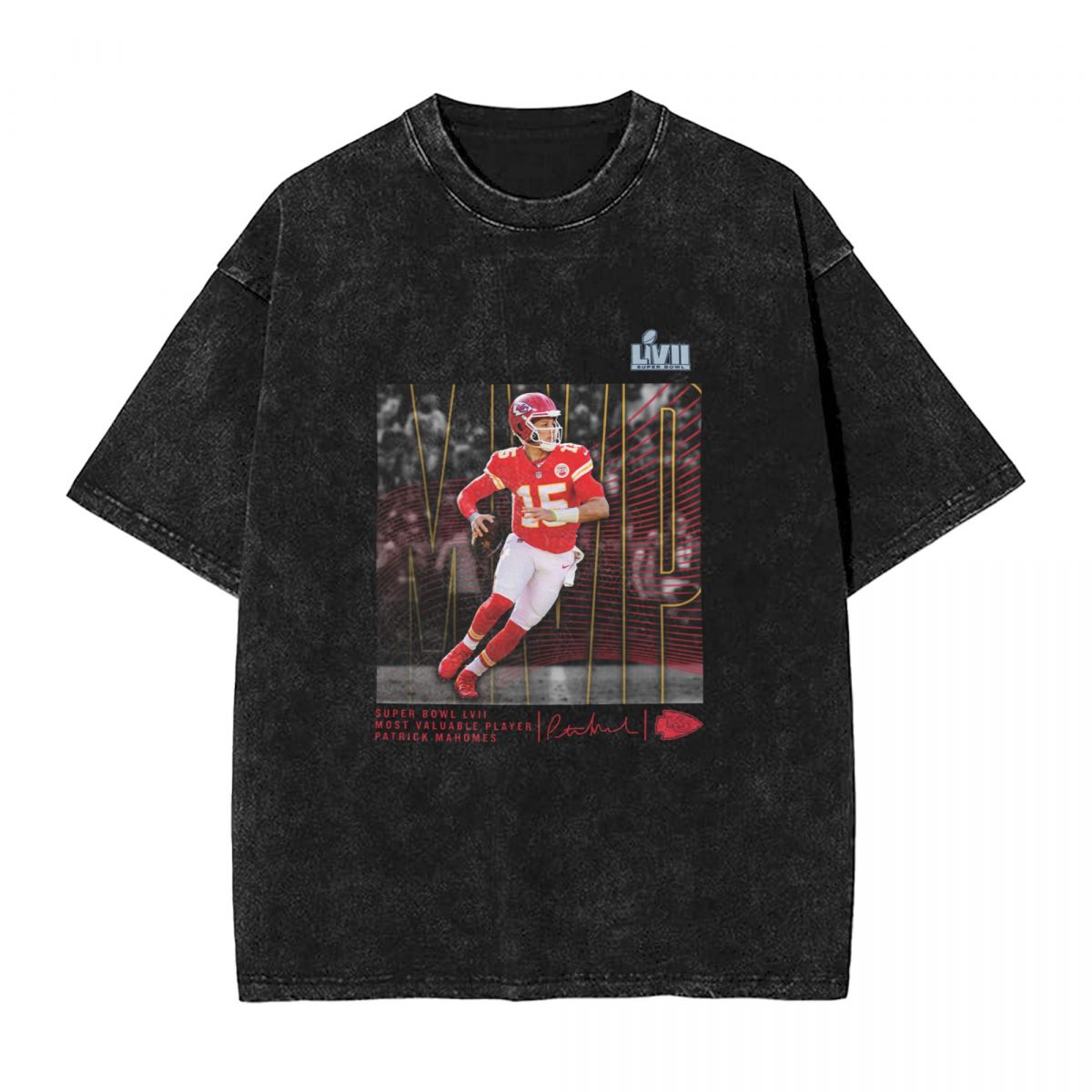 Kansas City Chiefs Patrick Mahomes Super Bowl LVII MVP Crucial Vintage Oversized T-Shirt Men's