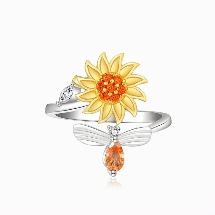 🔥Promotion 49% OFF🎁💕To My Daughter 👧 Sunflower Fidget Ring💕