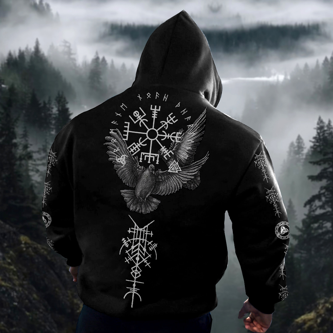 Men's Tribal Bird Viking Ethnic Graphics Hoodie / Rvogue / Rvogue