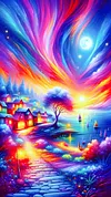 Luxury AB Velvet Diamond Painting Kit - Psychedelic Sunset