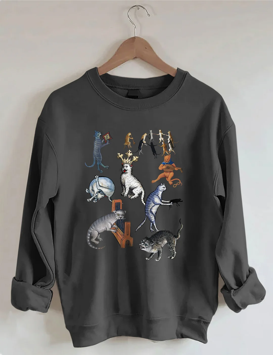Weird Medieval Cat Party Sweatshirt