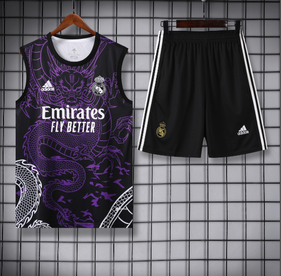 24/25 Real Madrid Training Vest Kit Purple Football Thai Quality