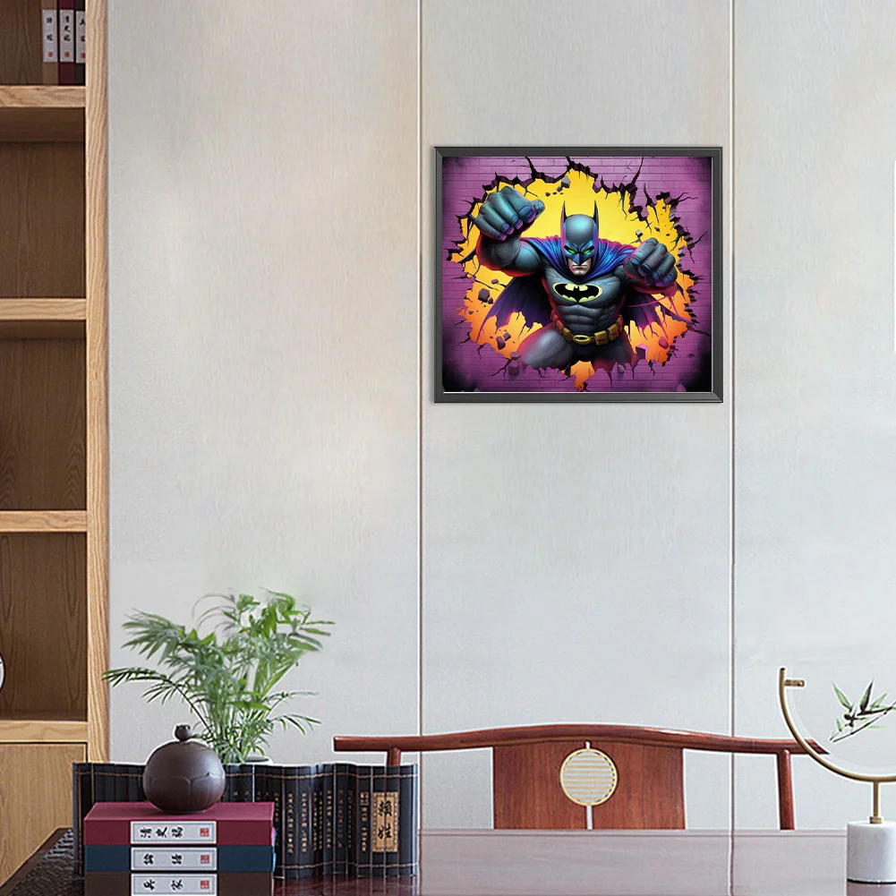Diamond Painting - Full Round Drill - Batman Breaking Wall(Canvas|40*35cm)