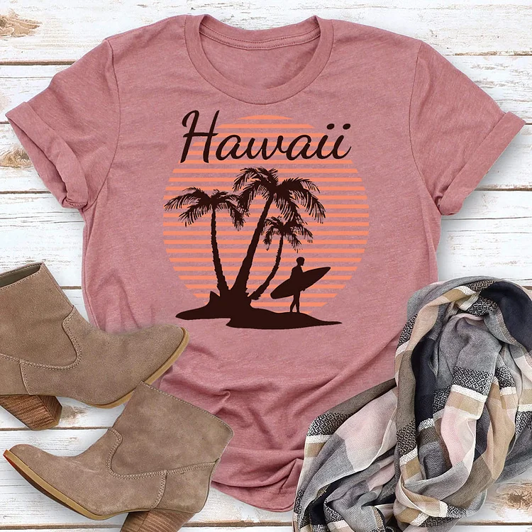 Hawaii surf sunset Classic Vacation T-Shirt Tee -02742