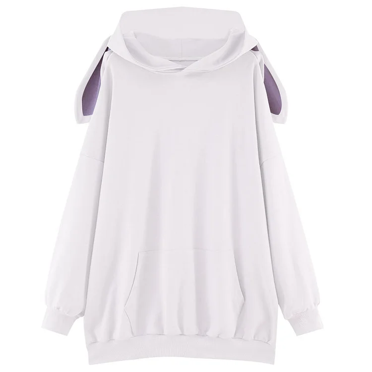 Bunny Ears Loose Hooded Sweatshirt - Modakawa Modakawa