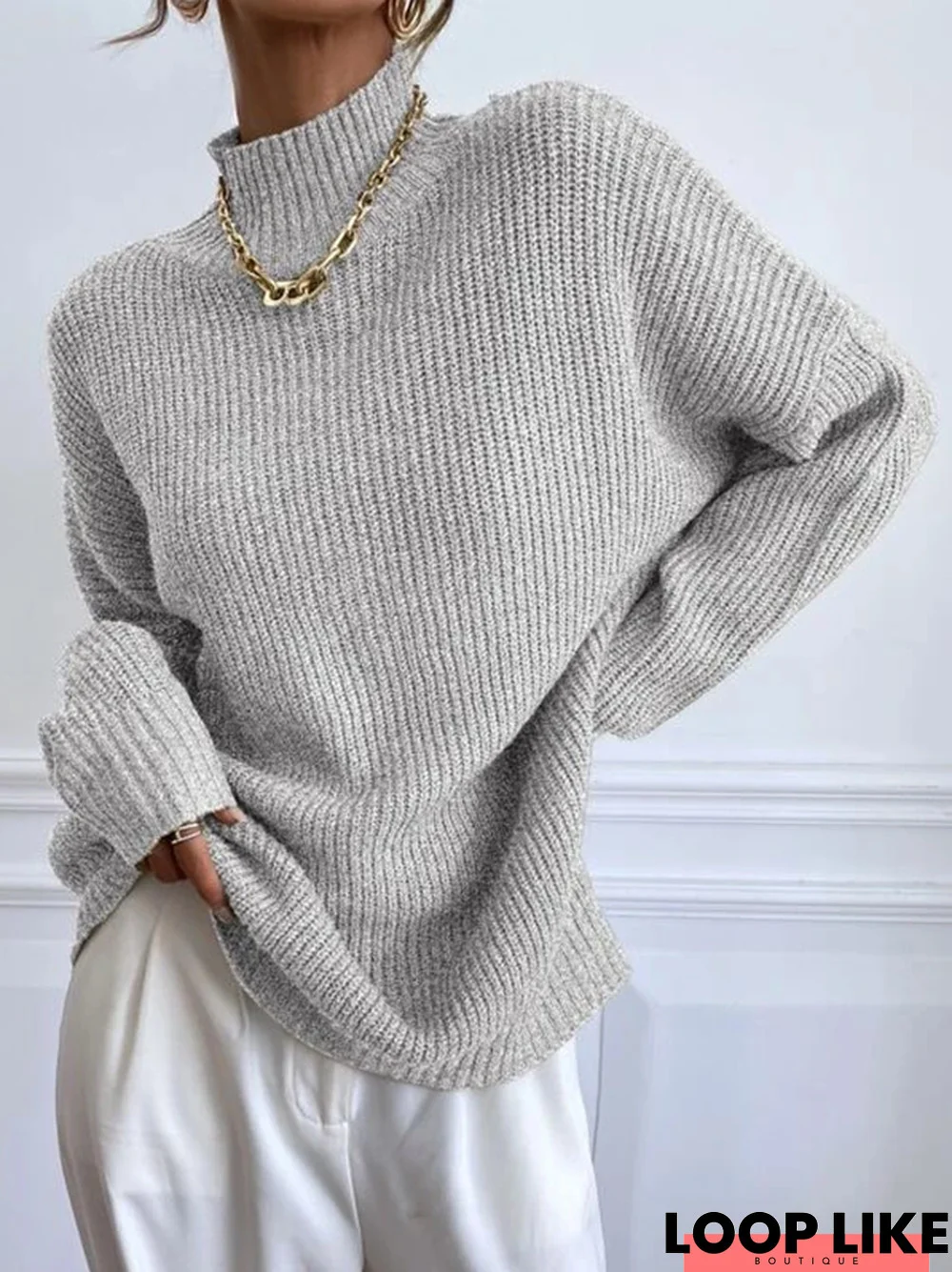 Loose Casual Half Turtleneck Sweater