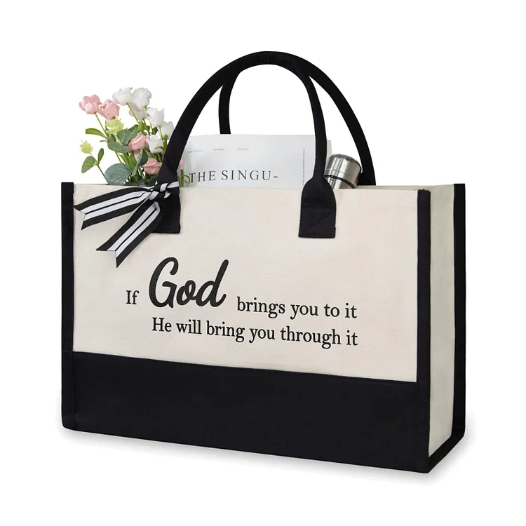 Canvas Tote Bag for Women, Personalized Inspirational Gifts for Best Friend Daughter Sister Girlfriend Teens, Encouragement Present for Birthday Christmas Graduation, Ideal for Beach, Travel