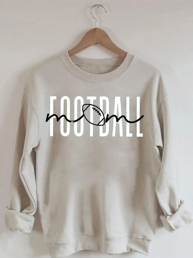 Women's Football Mom Print Casual Sweatshirt