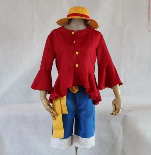 One Piece Monkey D Luffy Straw Hat Suit Cosplay Costume