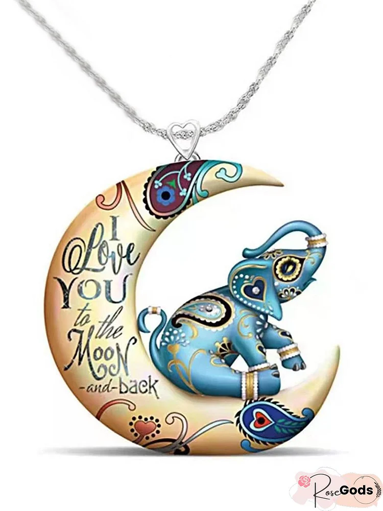 Moon Elephant Necklace