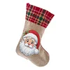 Linen Diamond Painting Christmas Socks 5D Rhinestone Xmas Socks for Kid Gift
