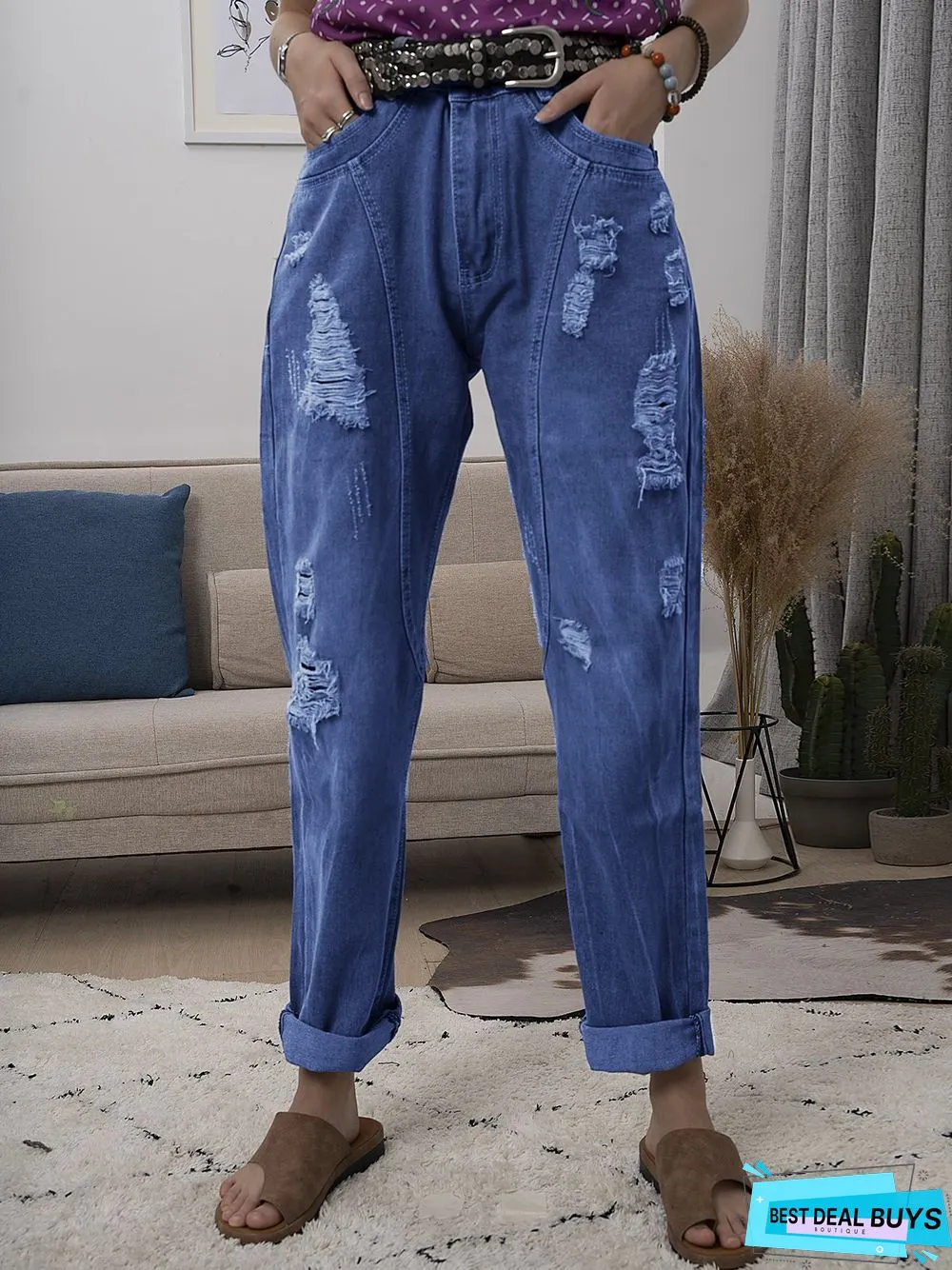 Blue Casual Denim Jeans