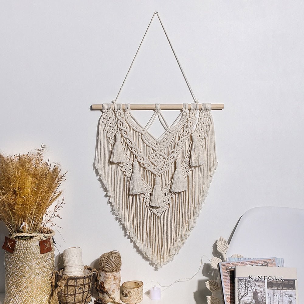 Large Boho Woven Tapestry Macrame Wall Hanging Bohemian Tassel Wall Home Decor Aesthetic Room Decor Gift