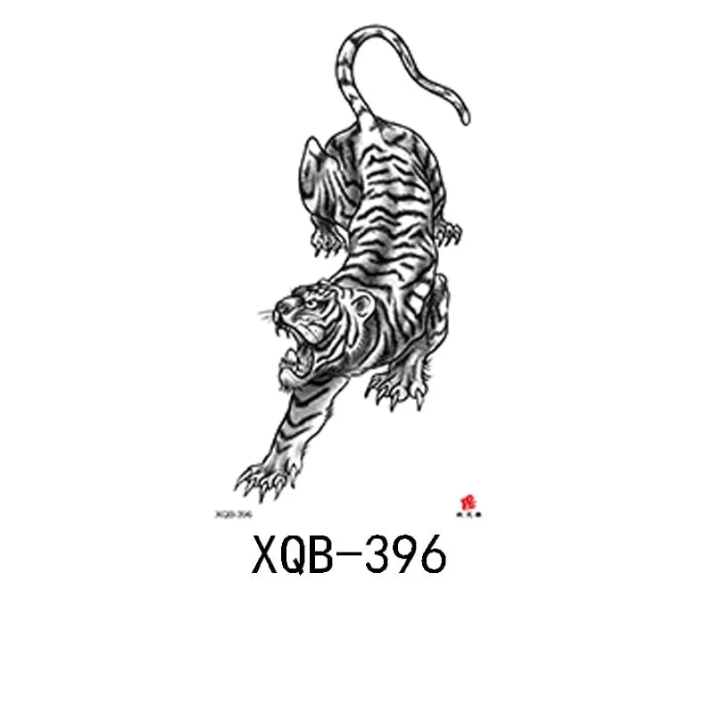 Small Full Arm Waterproof Tattoo Sticker Half Arm Arm Fierce Animal Arm Lasting European and American Tattoo Sticker