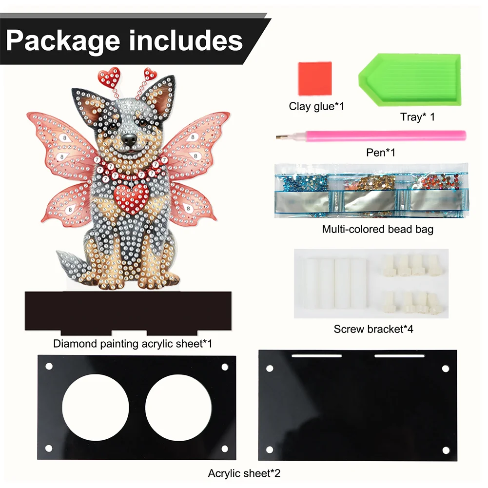 DIY Butterfly Dog Diamond Painting Candle Holder Ornaments Aromatherapy Candle Holder