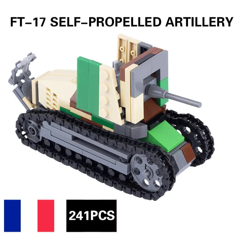Renault FT-17 Self Propelled Artillery Custom Military MOC Minifigure Bricks monstertoys