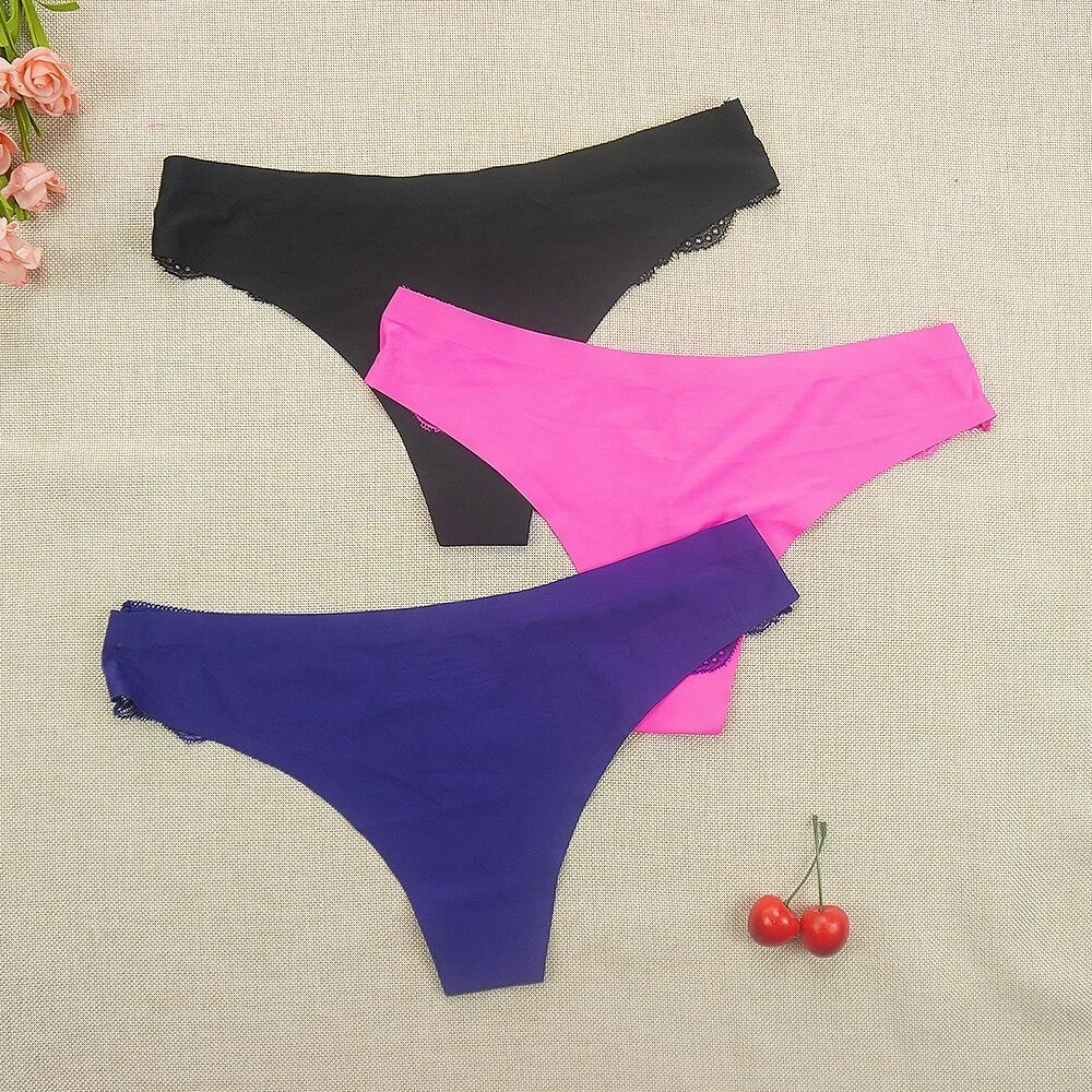 Billionm Women's Thong Lace Erotic Panties Sexy Transparent Tangas Lingerie Female Underpants Seamless Hollow Out G String