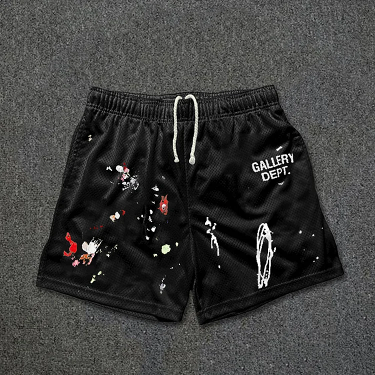 Vintage Gallery Dept Graphic Casual Street Mesh Shorts