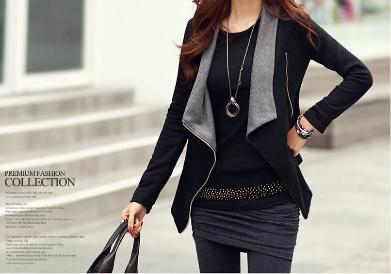 Women Casual Cardigan 2021 Spring Autumn Women Jacket Patchwork Long Sleeve Asymmetric Slim Coats Knitted Tops