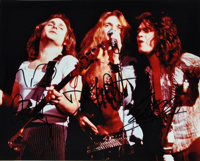 VAN HALEN SIGNED Photo Poster painting x3 Eddie Van Halen, David Lee Roth, Michael Anthony wcoa