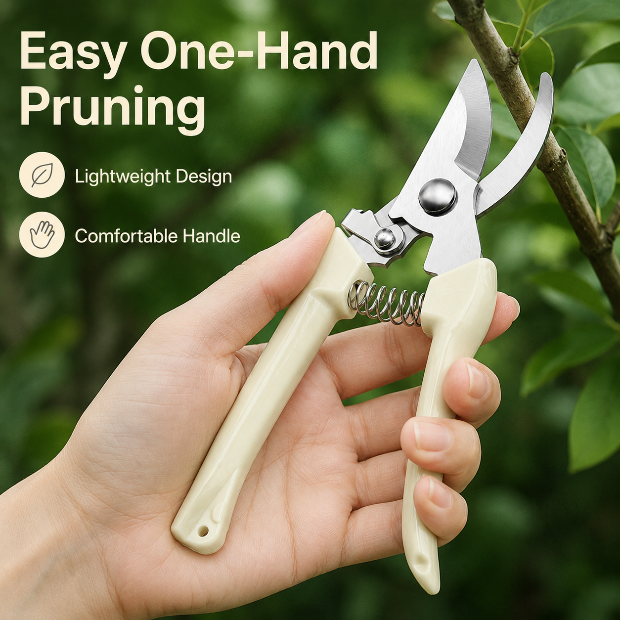 Compact Curved-Blade Garden Pruning Shears