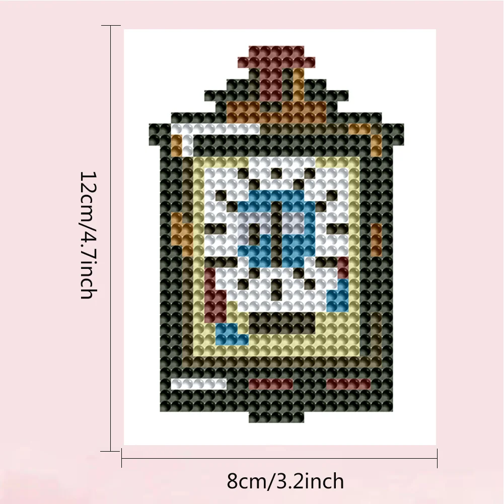 12pcs Clock DIY Mini Round Diamond Painting Set Desktop Decor No Frame12x8cm