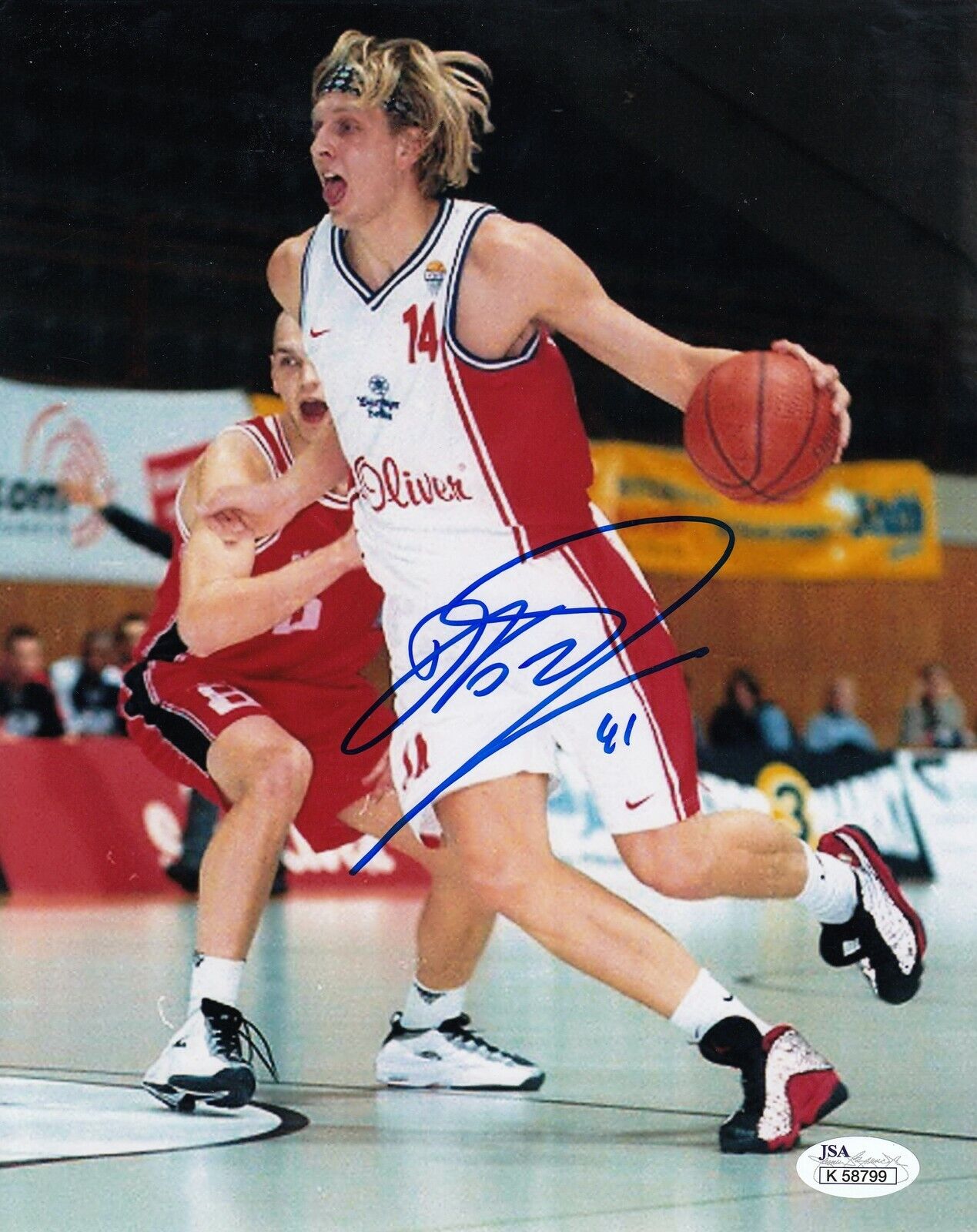 Dirk Nowitzki #0 8x10 Signed Photo Poster painting W/JSA D J K Wurzburg