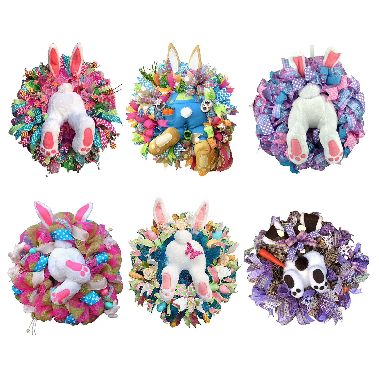 

Bunny Butt Wreath,Easter Spring Bunny Ears Wreath for Holiday,Party Supply, Rabbitohs 08, 501 Original