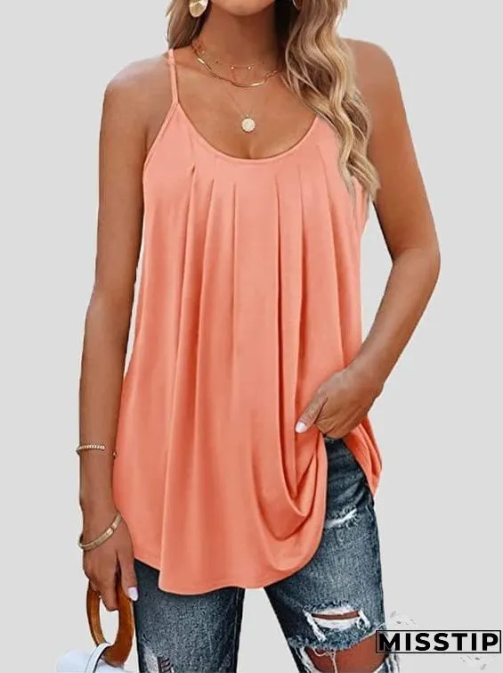 Stylish Pleated Tank
