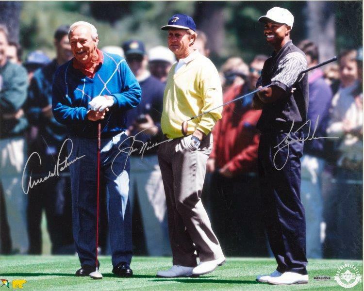 REPRINT - ARNOLD PALMER - JACK NICKLAUS - TIGER WOODS Signed 8x10 Photo Poster painting Poster