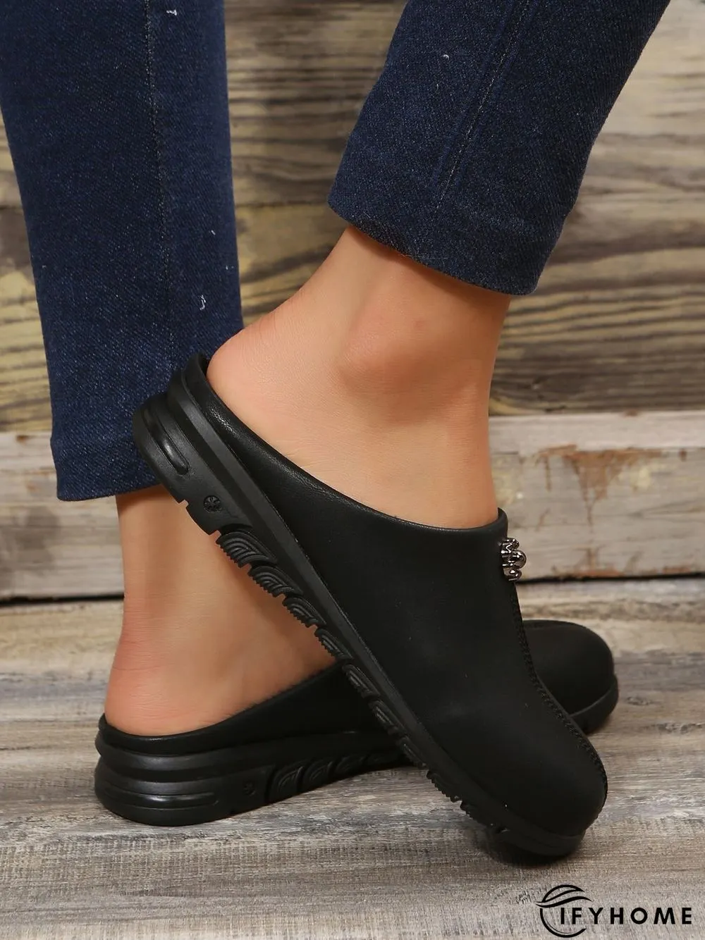 Vintage  Plain Color Non-Slip Flat Mules | IFYHOME