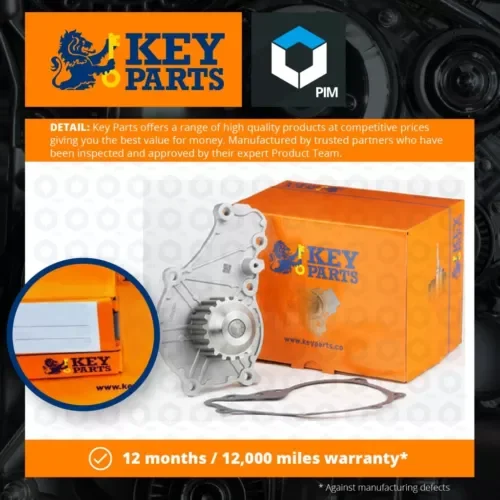 Water Pump fits PEUGEOT 5008 Mk2 1.6D 2009 on Coolant KeyParts 1201G1 1201G9 New Parts