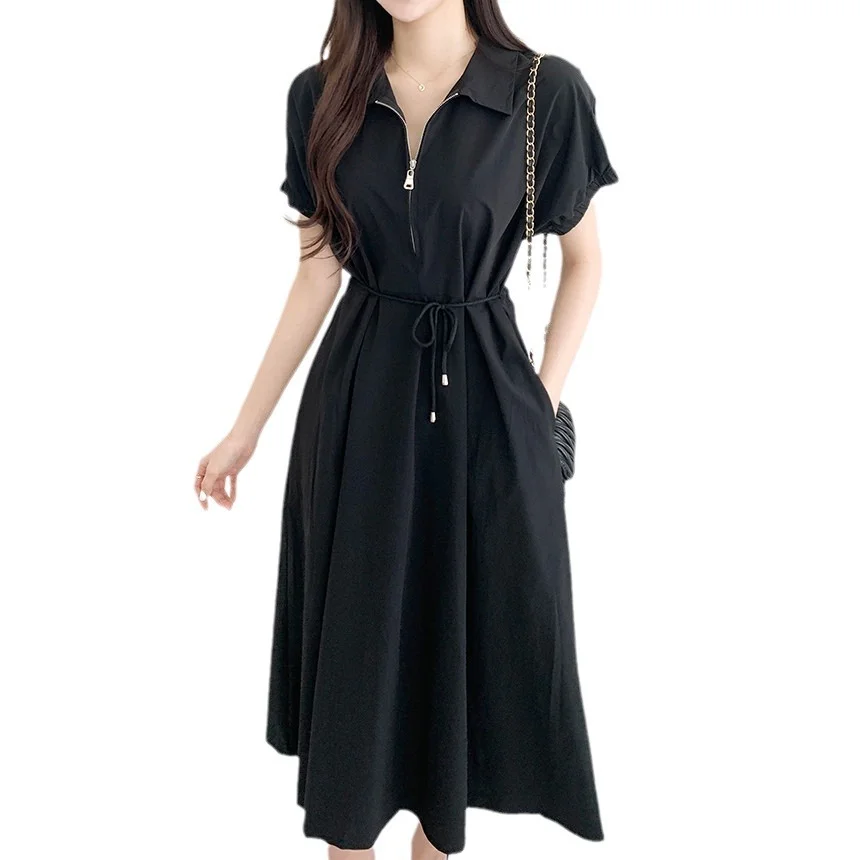 Woherb Woherb Chic Summer Age Reduction Retro Niche French Design Sense Temperament Casual Lace Waist Show Thin Dress-Outfit Ideas