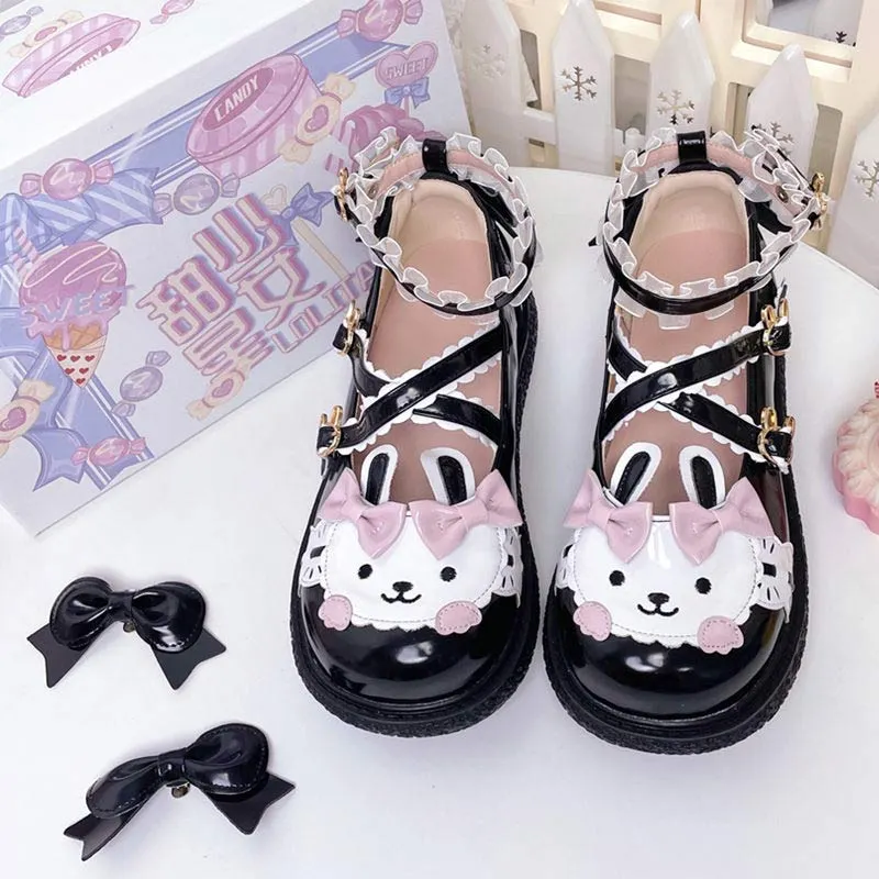 Round Toe Bunny Lolita Mary Janes Shoes