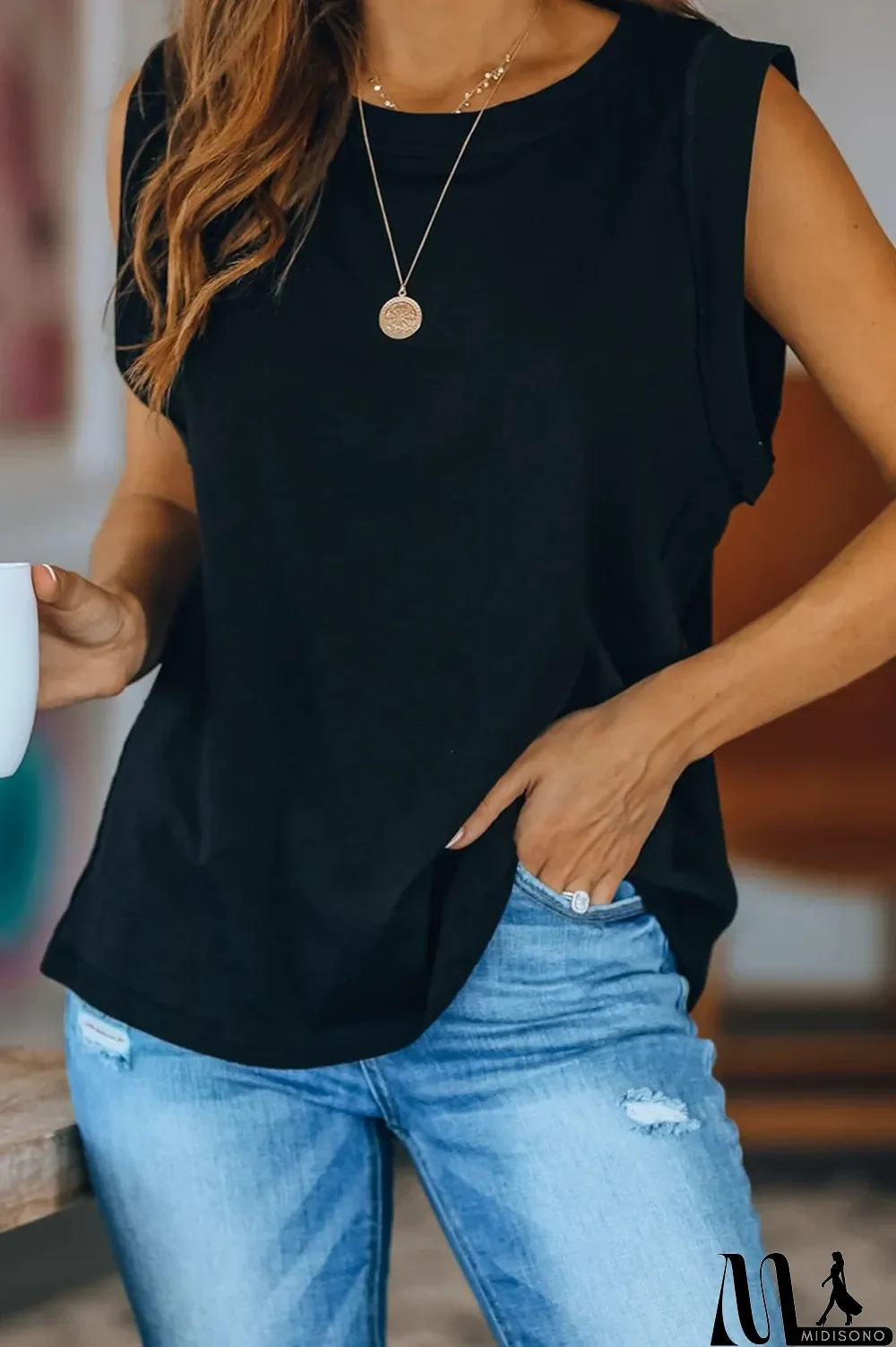 MidiSono - Casual Solid Basic O Neck T-Shirts(4 Colors)