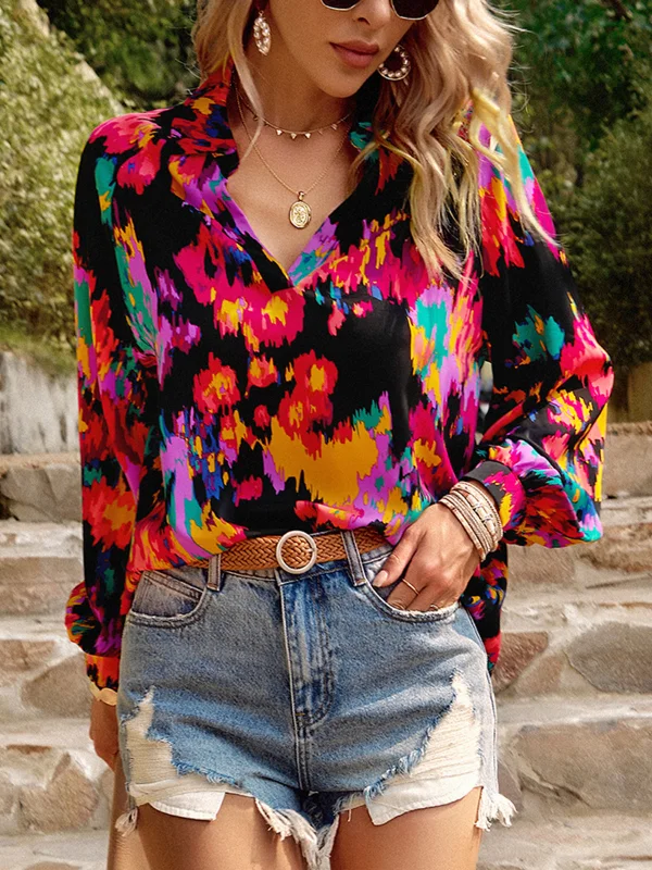 Colorful Print Long Sleeve Shirt