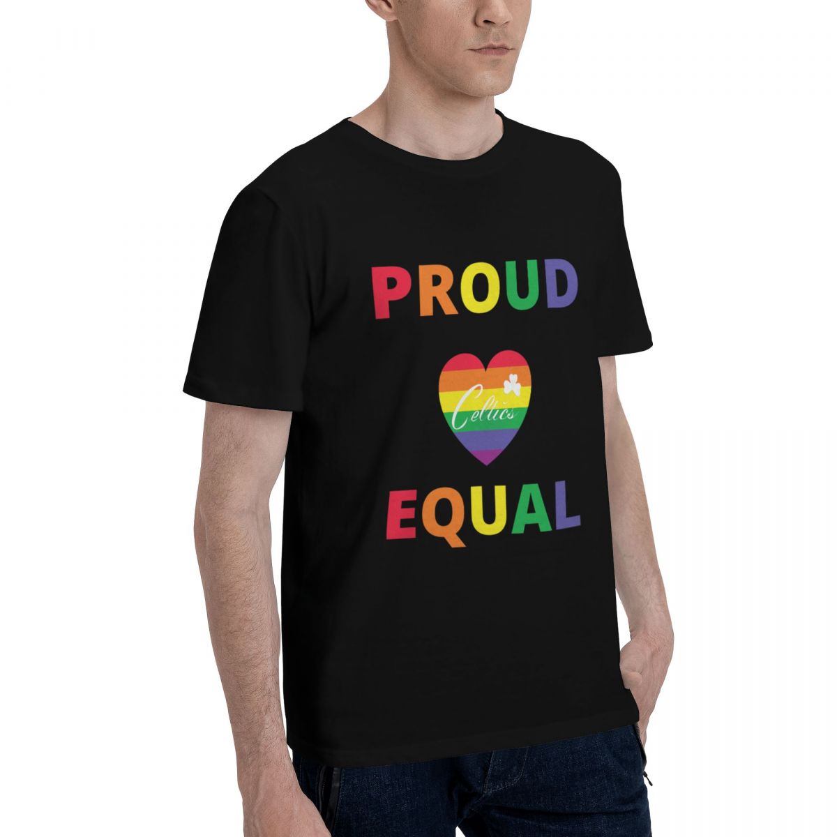 Boston Celtics Proud & Equal Pride Printed Men's Cotton T-Shirt
