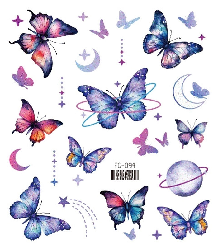 Lady Butterfly Pet Tattoos & Body Art 1 Piece