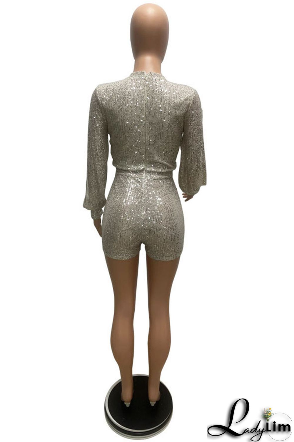 Purple Fashion Casual Solid Sequins O Neck Jumpsuits