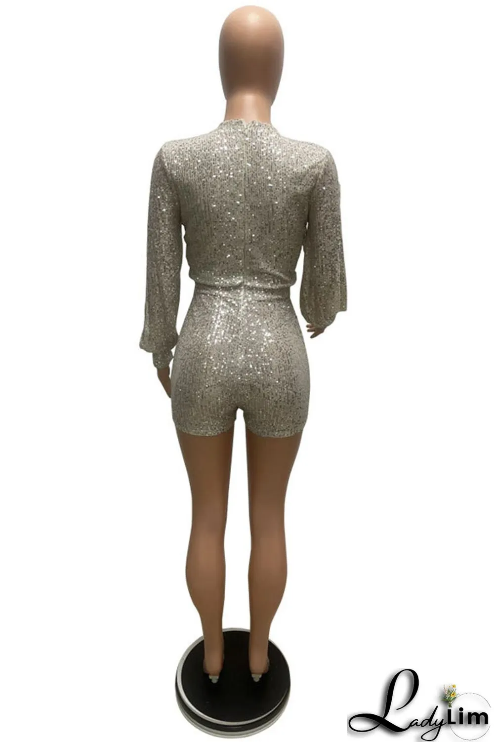 Purple Fashion Casual Solid Sequins O Neck Jumpsuits