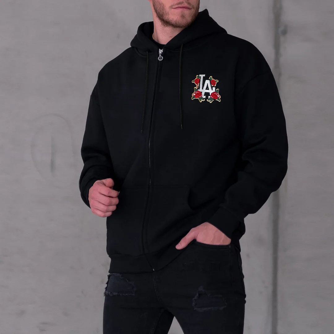 Trendy Print Street Cardigan Zip Hoodie