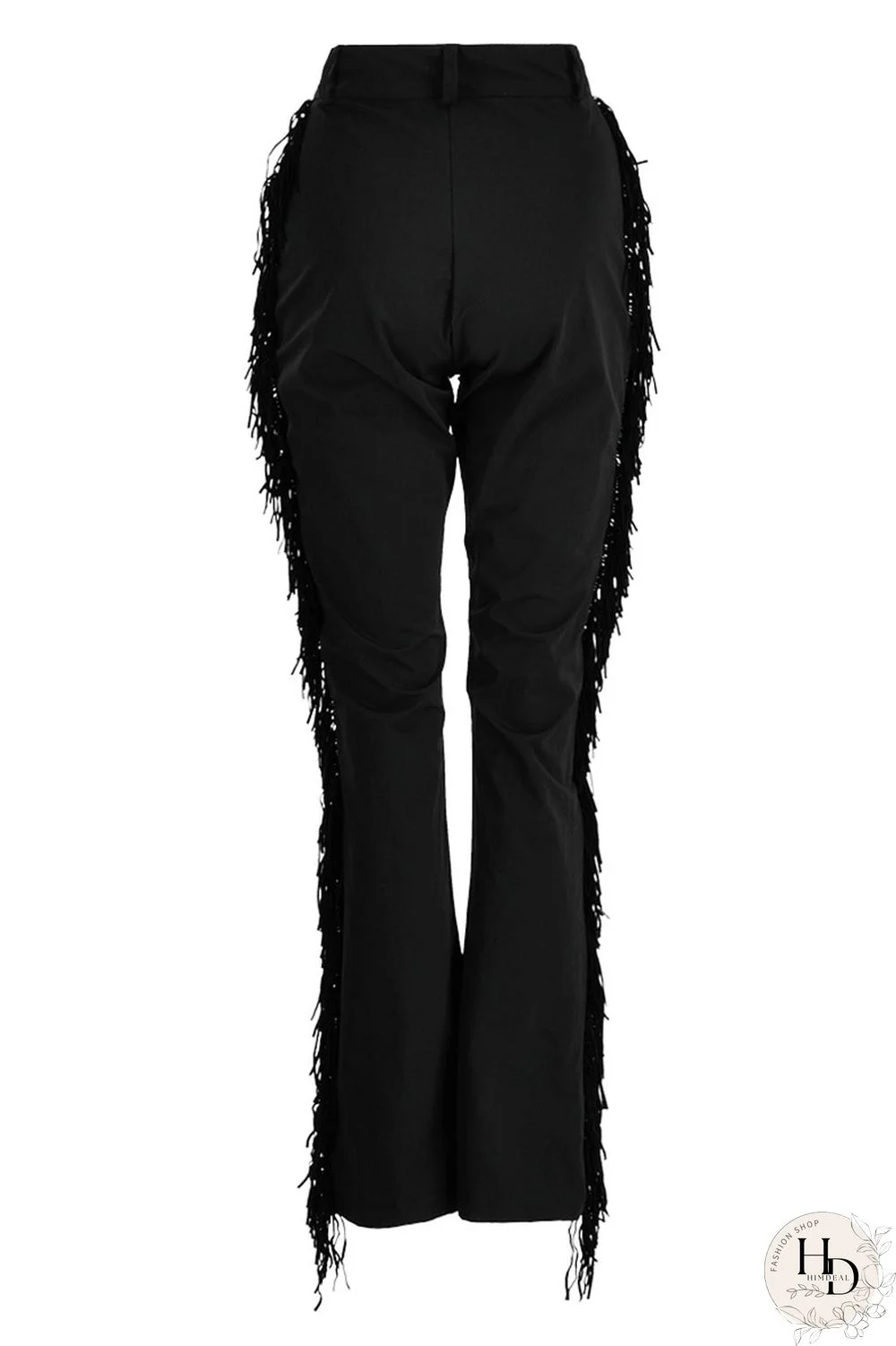 Black Fashion Casual Solid Bandage Regular High Waist Speaker Trousers