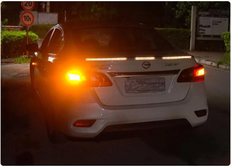 Car modified tail wing LED carbon fiber streamer light