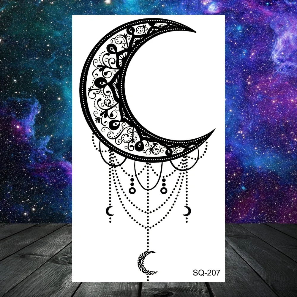 Pirate Anchor Rose Flower Temporary Tattoos For Women Adult Kids Lion Skull Dragon Snake Fake Tattoo Neck Arm Hands Small Tatoos