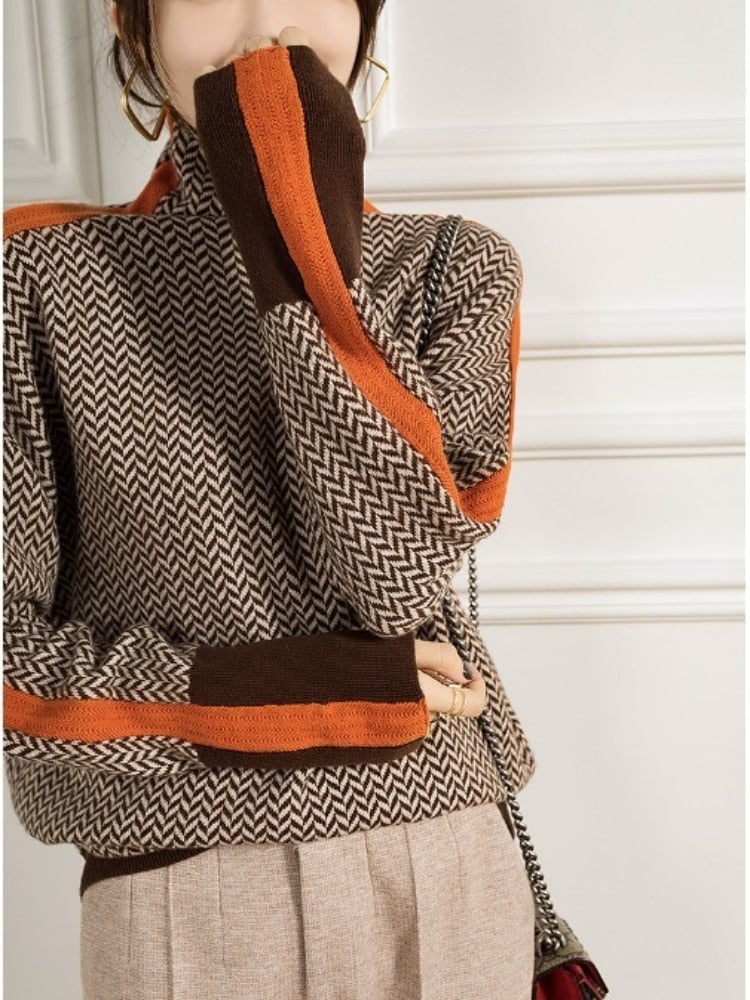 shawl turtleneck sweater
