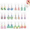 12 Pairs Plant Diamond Painting Earrings DIY Diamond Art Earrings for Adults