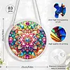 (18.5cm)DIY Acrylic Jigsaw Puzzle Window Hanging with Hanging Chain DIY Stained Glass Decoration Round Window Puzzle Decor for DIY Craft Project (Mandala)
