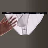 Men's Low Waist Ultra-Thin Ice Silk Transparent Quick-Drying Breathable Briefs