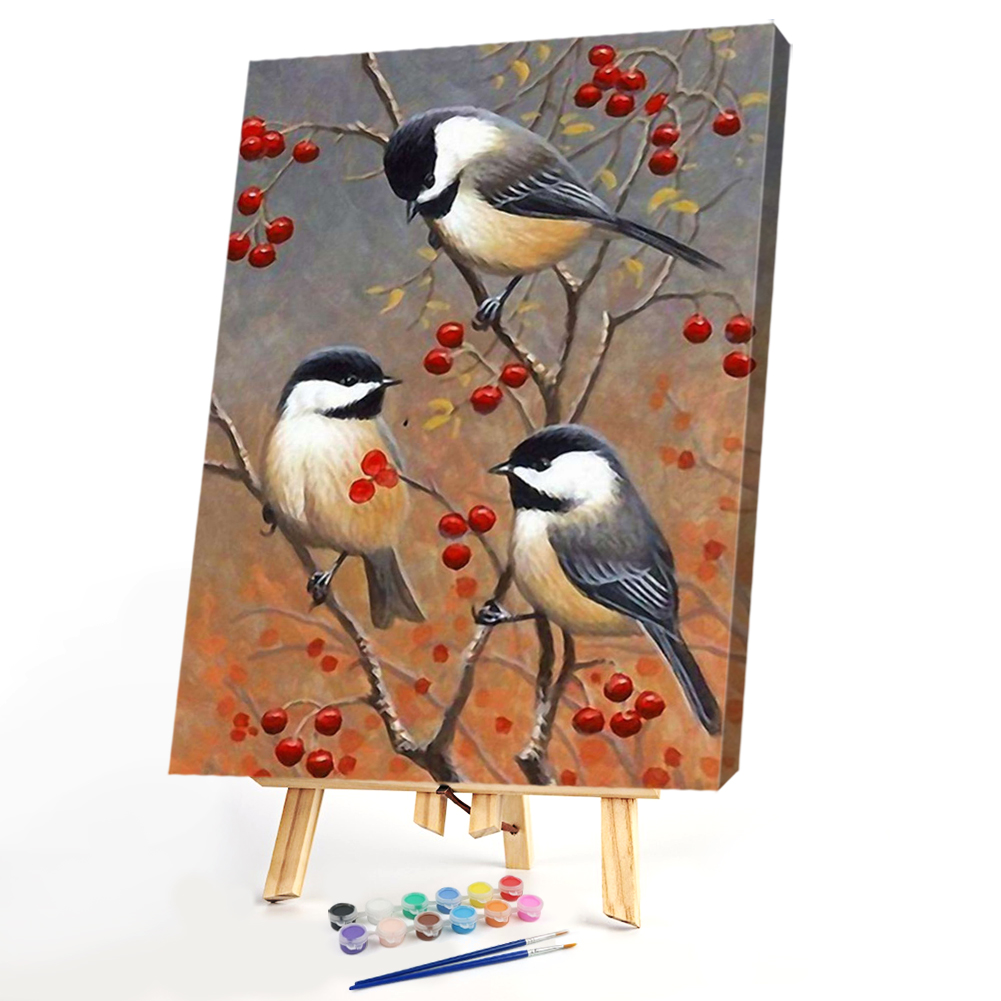 

40x50cm - Paint By Numbers Birds on Branch, 501 Original